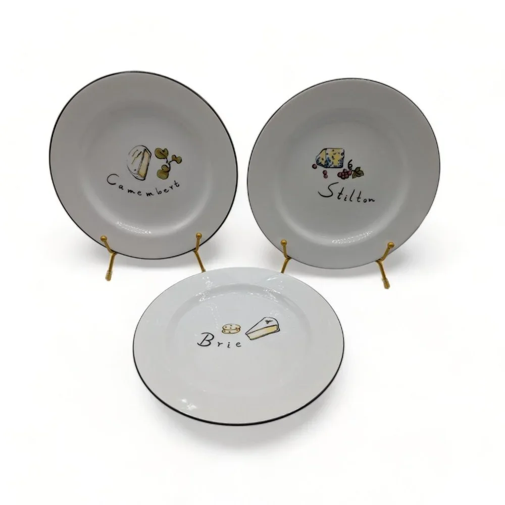 Pottery Barn Cheese Appetizer Salad Cocktail Plates set of 3  charcuterie